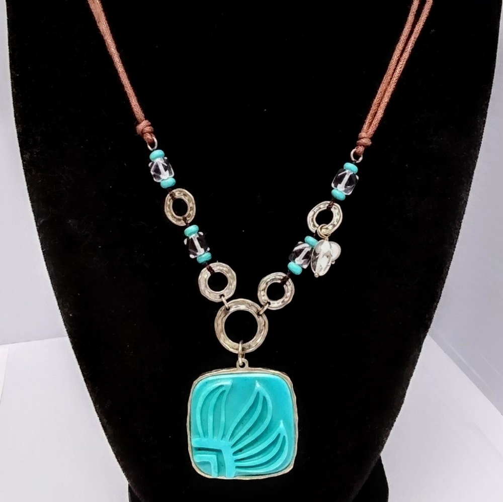 Silpada Grace Turquoise Howlite 925 Sterling Silver Necklace.
